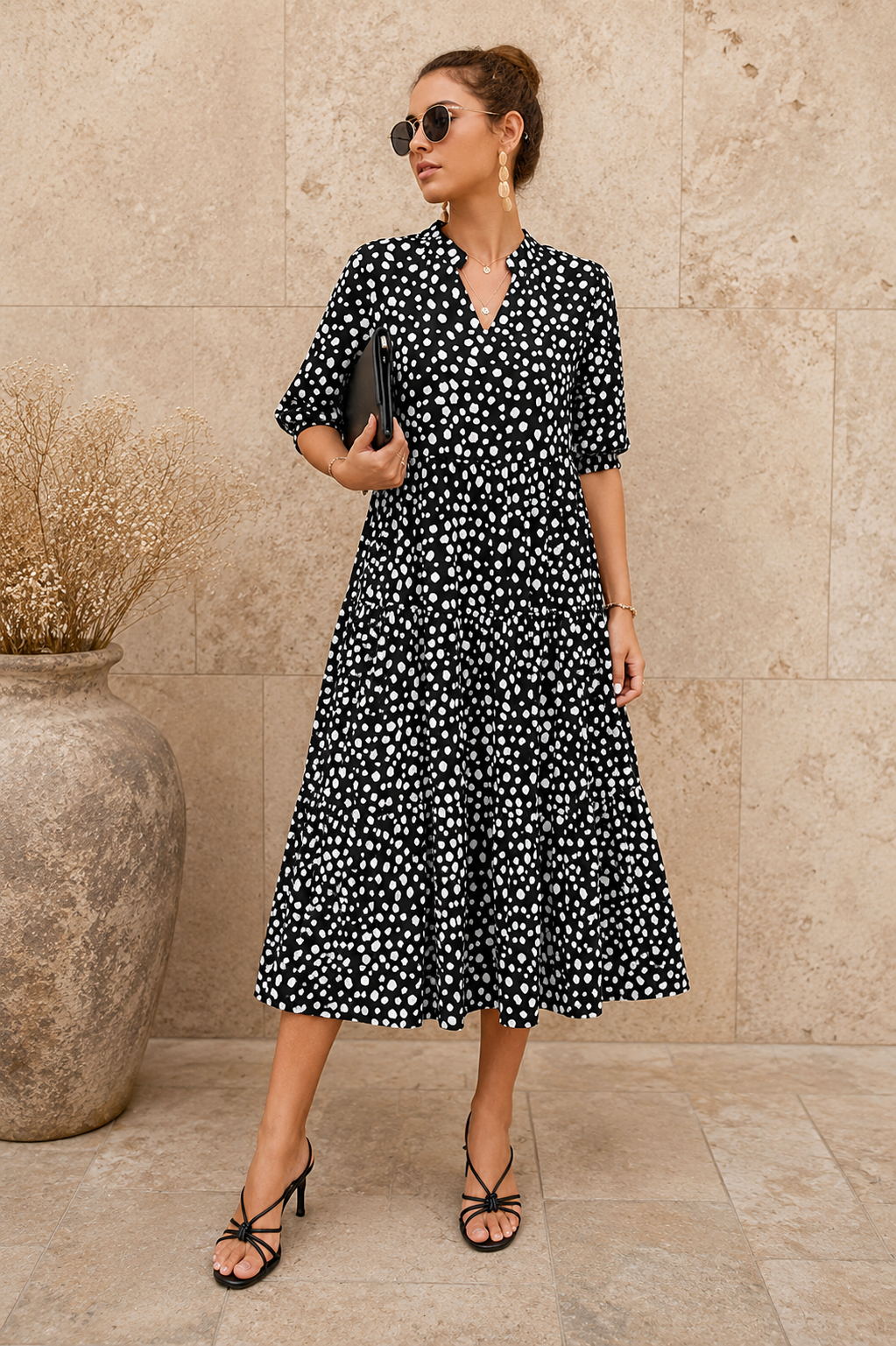 Robe Fluide à Pois