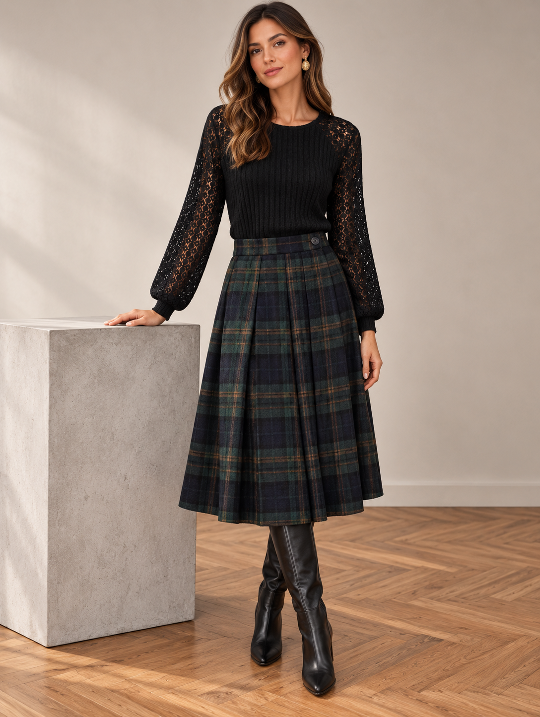 Pull Maille Manches Dentelle