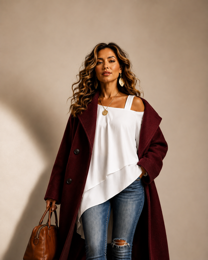 Haut Asymétrique Coupe Fluide