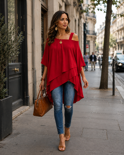Haut Asymétrique Coupe Fluide