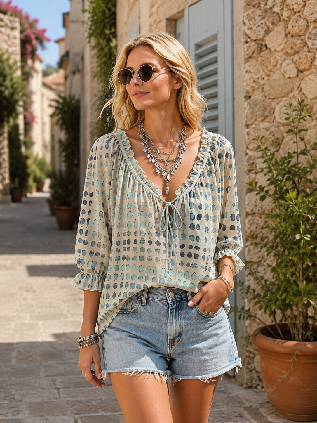 Chemisier Bohème Imprimé Femme