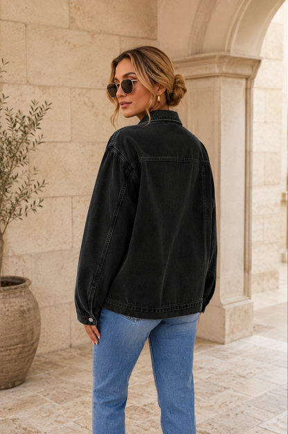 Veste en Jean Oversize Rétro