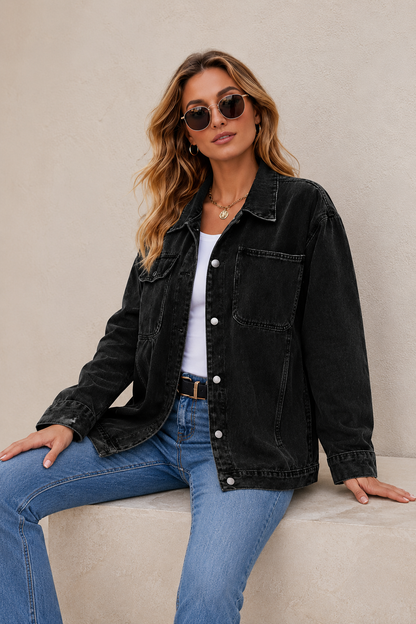 Veste en Jean Oversize Rétro