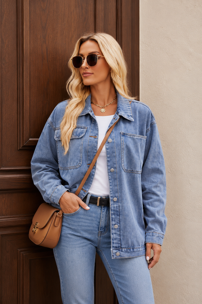 Veste en Jean Oversize Rétro