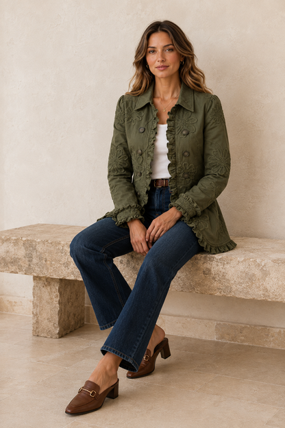 Veste Fleurie à Volants