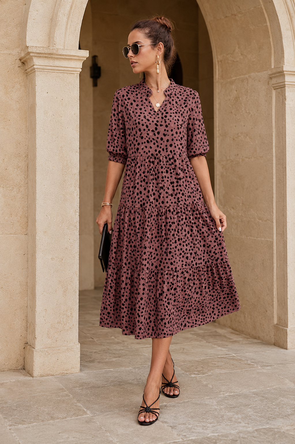 Robe Fluide à Pois