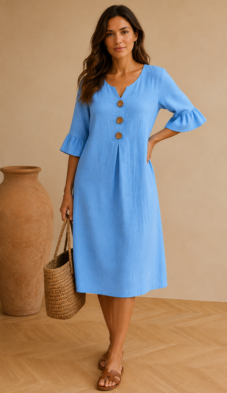 Robe Bohème Lin Fluide