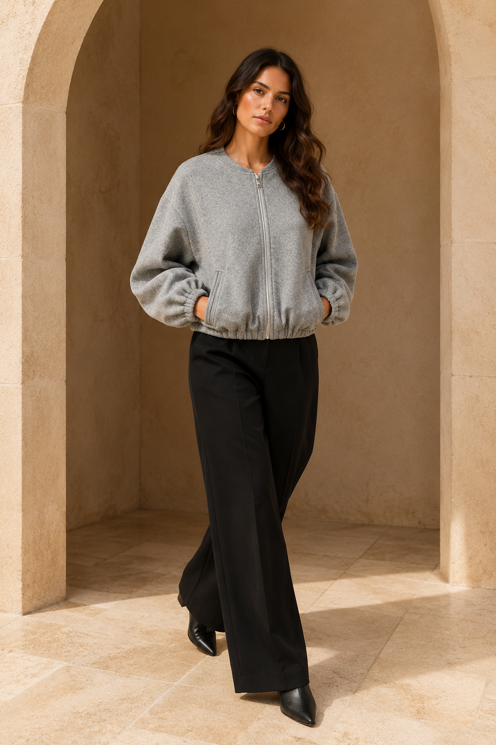 Veste Zippée Coupe Moderne