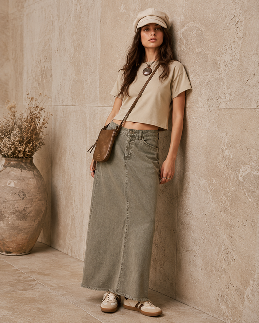 Jupe Denim Coupe Droite