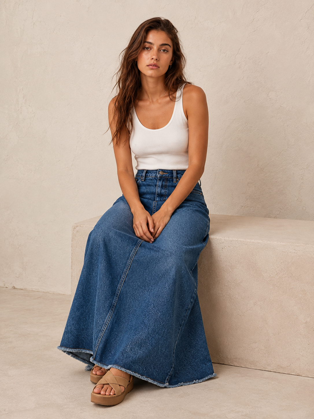 Jupe Denim Coupe Droite