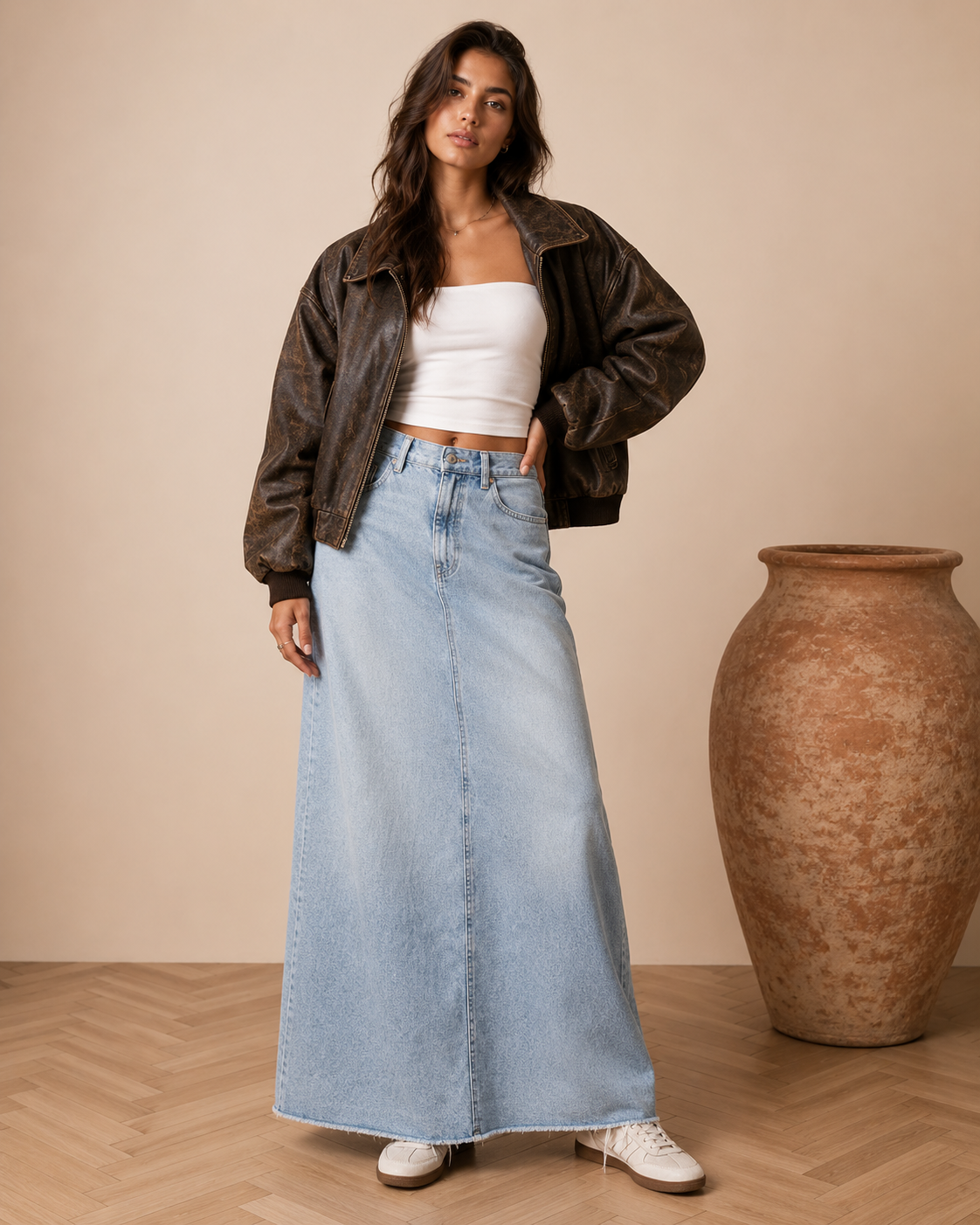 Jupe Denim Coupe Droite