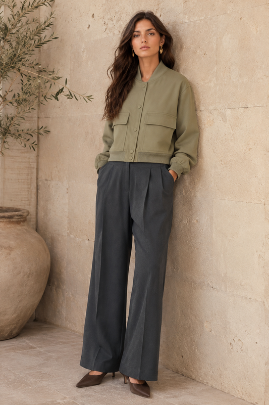 Veste Bomber Col Montant