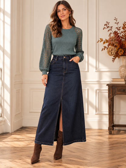 Pull Maille Manches Dentelle